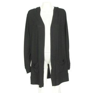 Awesome 360 Long Hooded Cardigan Black Sweater Womens Small New NWT - 107